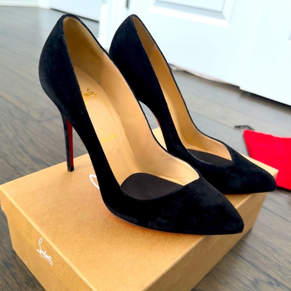 Christian Louboutin Cornielle Black Suede Heels